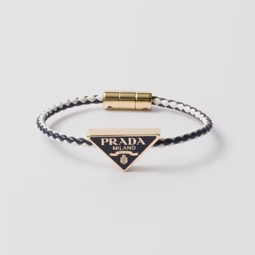 ★프라다★ 브레이드 나파 가죽 팔찌