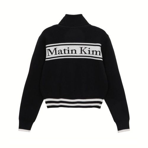 ★마뗑킴★ SPELL POINT STRIPE KNIT CARDIGAN IN BLACK ( 블랙 )