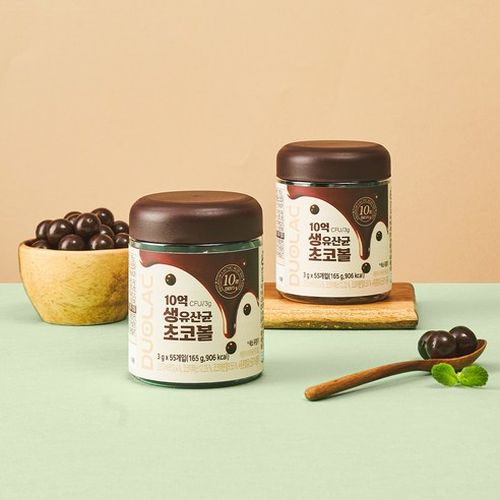 ★듀오락★ 10억 생유산균 초코볼 55p, 165g, 1개