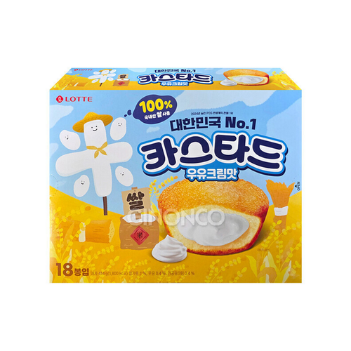 ★롯데★ 카스타드 우유크림맛, 414g, 1박스