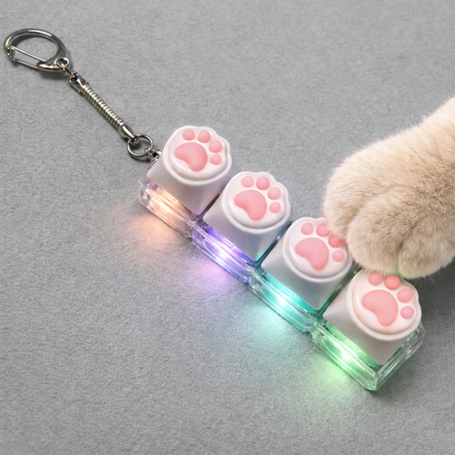 ★LED★ 고양이 키보드 키캡 키링 4구
