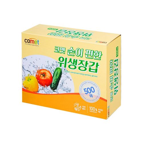 ★코멧★ 손이 편한 위생장갑, 1개, 500개입