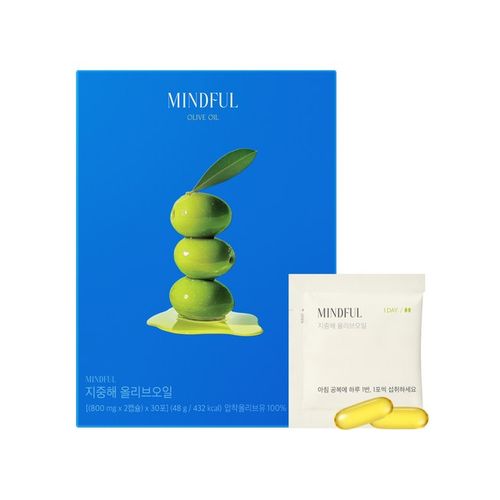 ★푸드올로지★ 정품 마인드풀 지중해 올리브오일 캡슐, 30회분, 1개