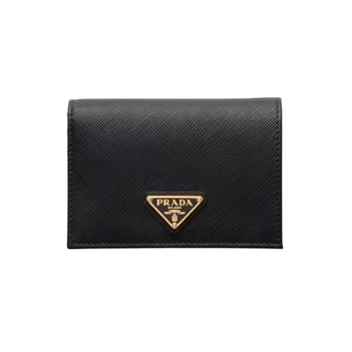 ★PRADA★ 사피아노 트라이앵글 로고 반지갑 블랙