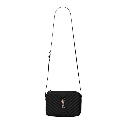 ★YvesSaintLaurent★ 퀼트 처리된 가죽 소재의 LOU 카메라백 BLACK